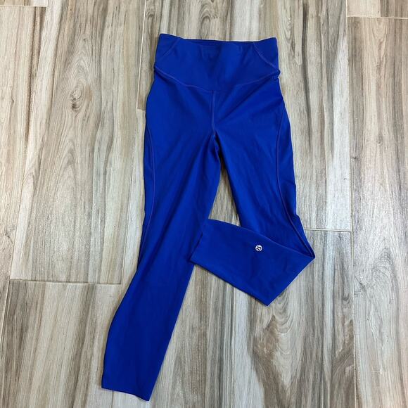 Lululemon Base Pace High-Rise Tight Leggings Cropped 4 Blue Active Yoga Casual - Picture 1 of 6